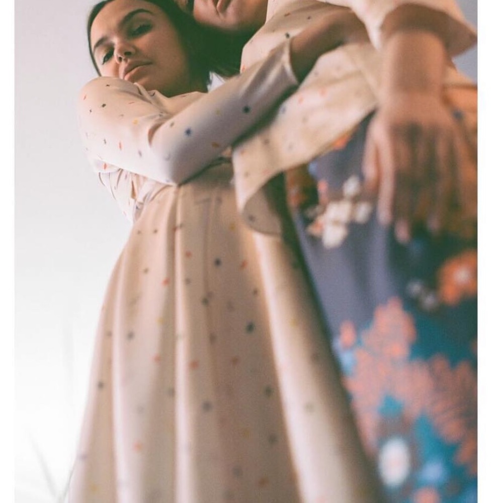Anthropologie Apalma (ethical and sustainable brand) 100% Silk Wrap Dress-Cream - Picture 11 of 12